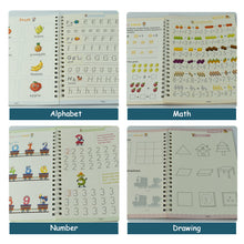 Magic Copybook Set of 4 – Reusable Handwriting & Drawing Books for Kids, Students | Practice Writing, Math & Sketching